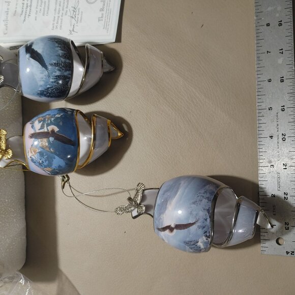 Eagle Ornaments Bradford Editions Heirloom Porcelain Certificate Of Authenticity - Picture 4 of 11